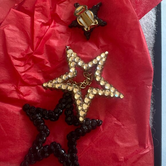 Vintage Richard Kerr Star-Shaped Rhinestone Ear Clips – Repair Needed - Picture 4 of 5